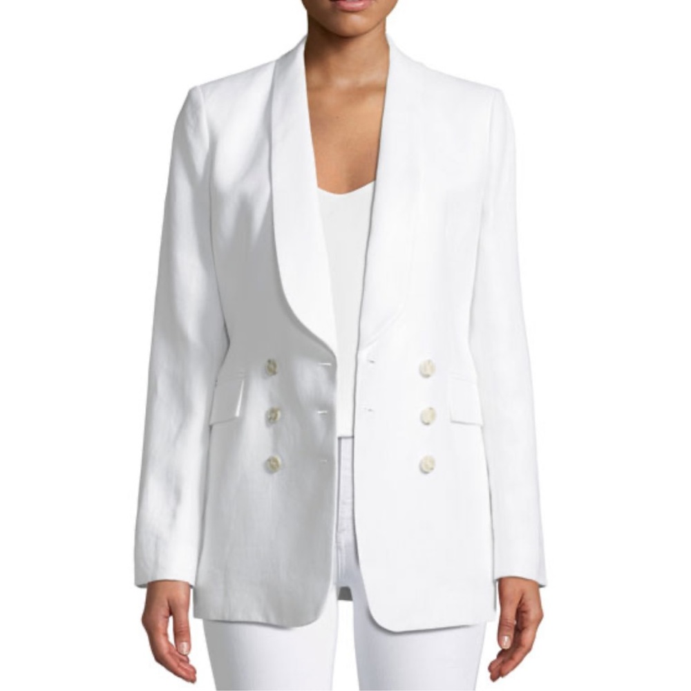 Theory Linen Blend Shawl Collar Blazer